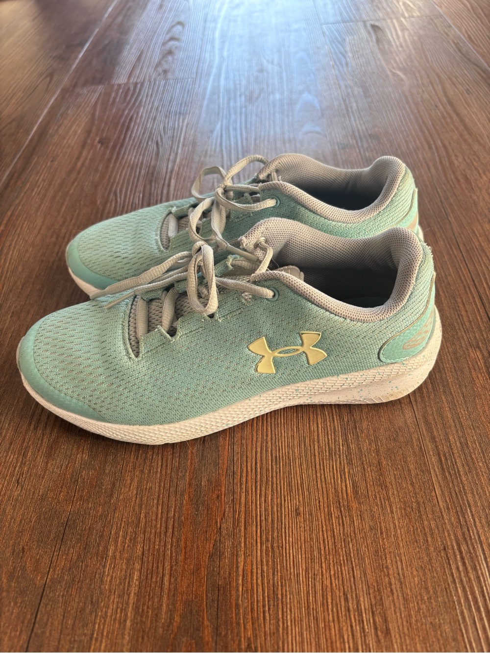 Under Armour Kids Mint Green Lace-Up Sneakers - Picture 4 of 4
